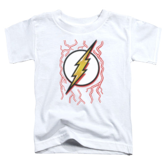 DC FLASH : AIRBRUSH BOLT S\S TODDLER TEE White MD (3T)