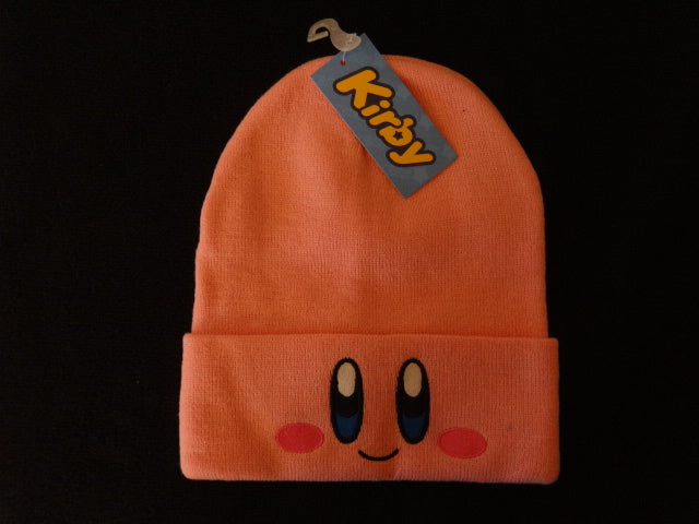 Kirby Face Embroidered Knit Cuff Cold Weather Hat