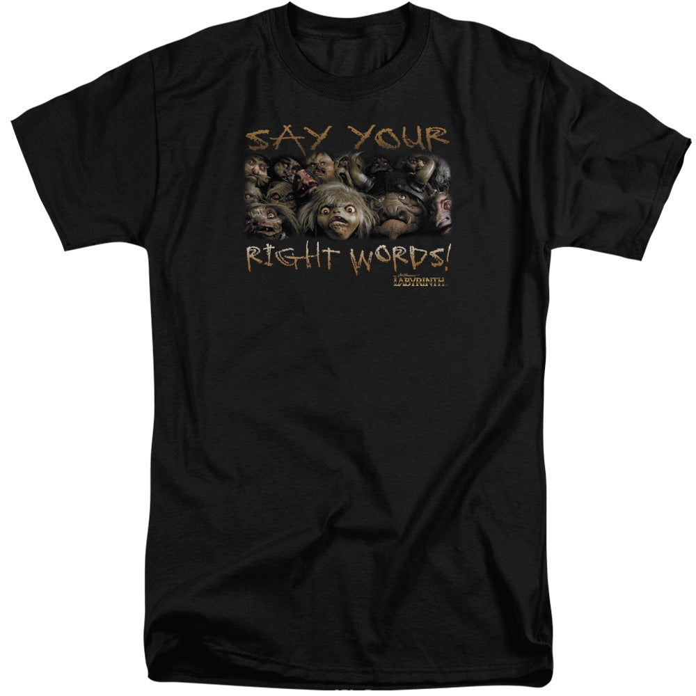 LABYRINTH : SAY YOUR RIGHT WORDS S\S ADULT TALL BLACK 2X