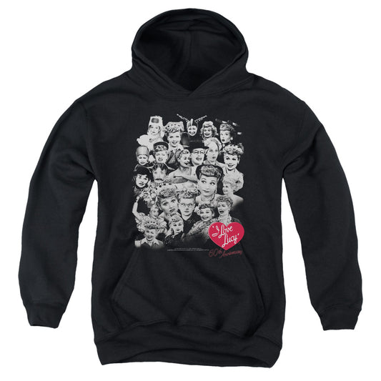 I LOVE LUCY : 60 YEARS OF FUN YOUTH PULL OVER HOODIE BLACK LG
