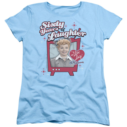 I LOVE LUCY : 60 YEARS OF LAUGHTER S\S WOMENS TEE LIGHT BLUE 2X