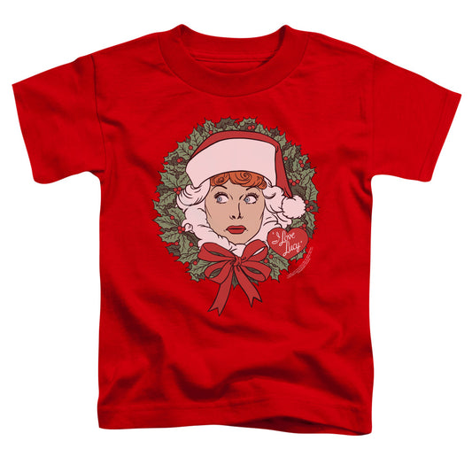 I LOVE LUCY : WREATH S\S TODDLER TEE Red LG (4T)