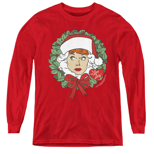 I LOVE LUCY : WREATH L\S YOUTH RED MD
