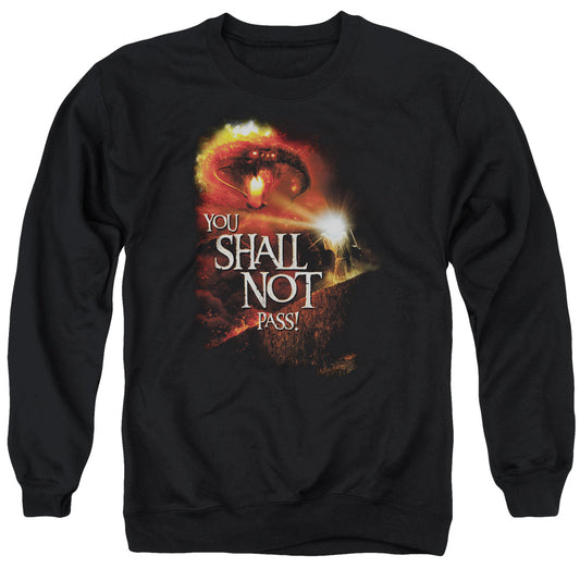 LORD OF THE RINGS : YOU SHALL NOT PASS ADULT CREW NECK SWEATSHIRT BLACK XL