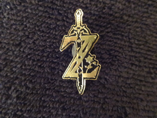 Legend Of Zelda Z Sword Logo Pin