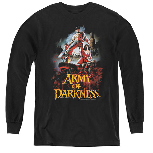 ARMY OF DARKNESS : BLOODY POSTER L\S YOUTH BLACK LG