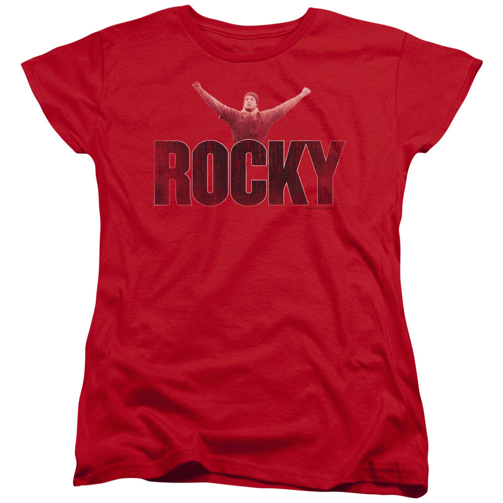 ROCKY : VICTORY DISTRESSED S\S WOMENS TEE RED SM