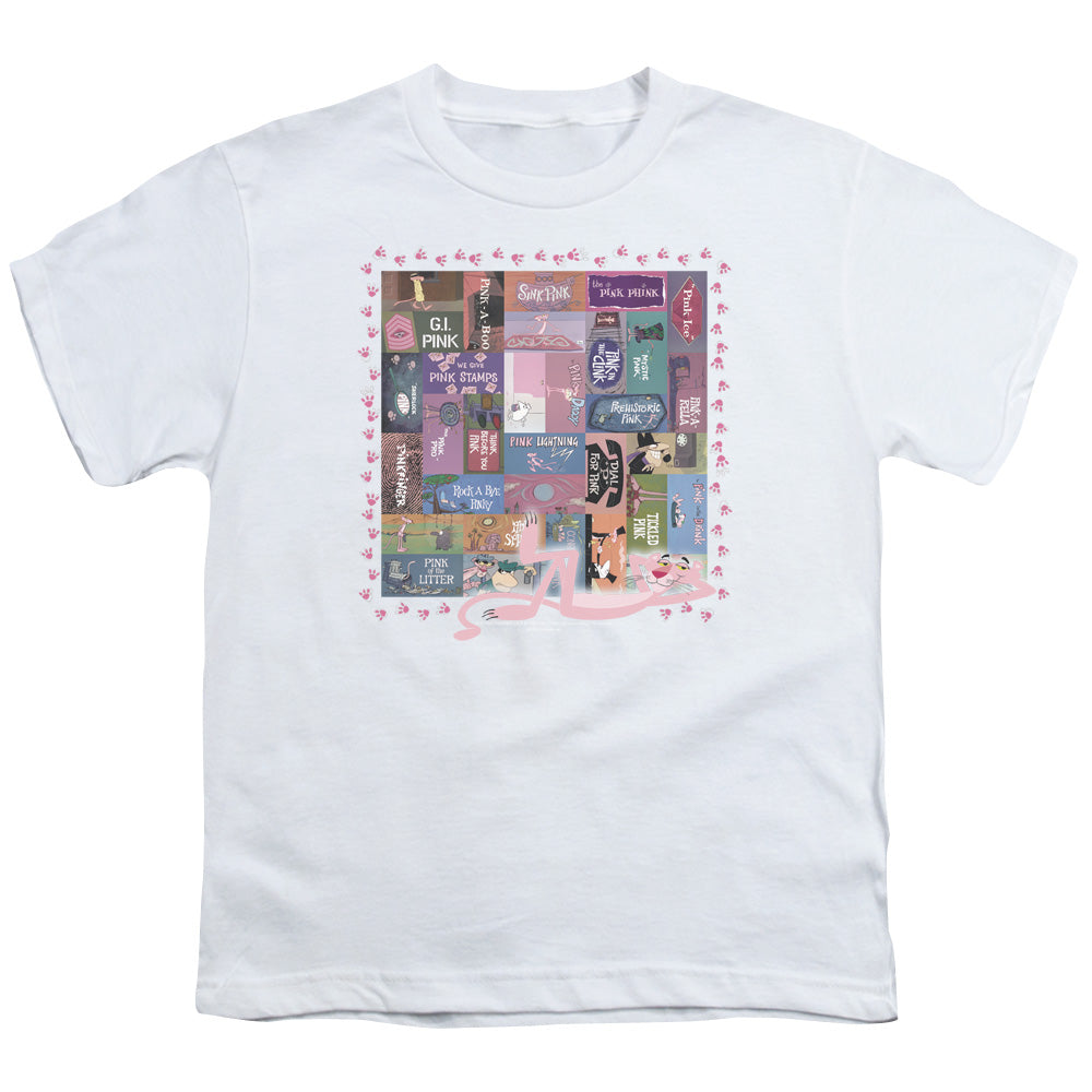 PINK PANTHER : VINTAGE TITLES S\S YOUTH 18\1 WHITE SM