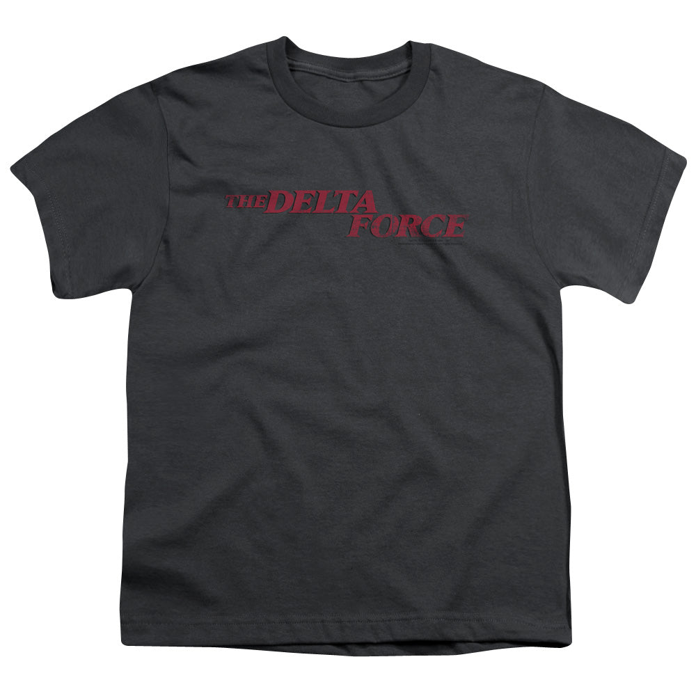 DELTA FORCE : DISTRESSED LOGO S\S YOUTH 18\1 CHARCOAL SM