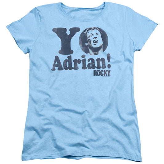 ROCKY : YO ADRIAN S\S WOMENS TEE LIGHT BLUE MD