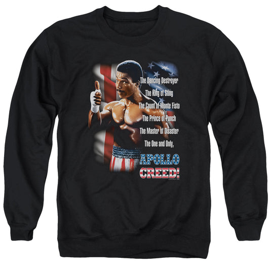 ROCKY II : THE ONE AND ONLY ADULT CREW NECK SWEATSHIRT BLACK 2X