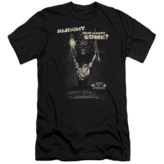 ARMY OF DARKNESS : WANT SOME PREMIUM CANVAS ADULT SLIM FIT 30\1 BLACK XL