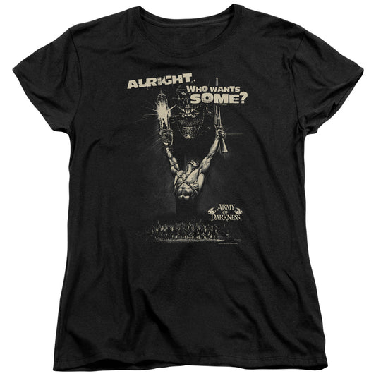 ARMY OF DARKNESS : WANT SOME S\S WOMENS TEE BLACK XL