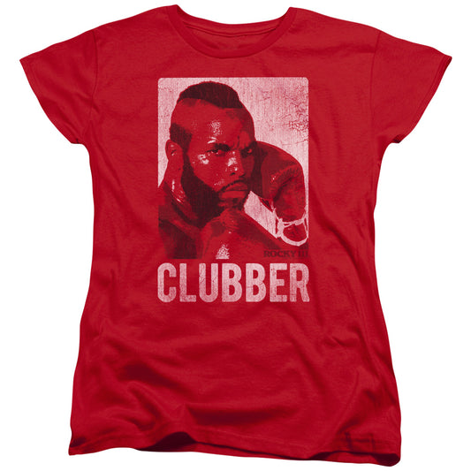 ROCKY III : CLUBBER LANG S\S WOMENS TEE RED 2X
