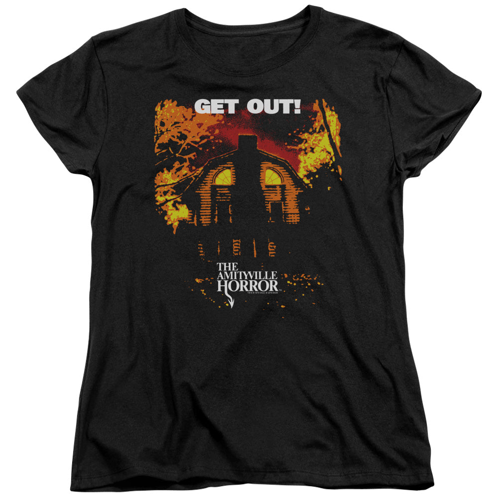 AMITYVILLE HORROR : GET OUT S\S WOMENS TEE Black 2X