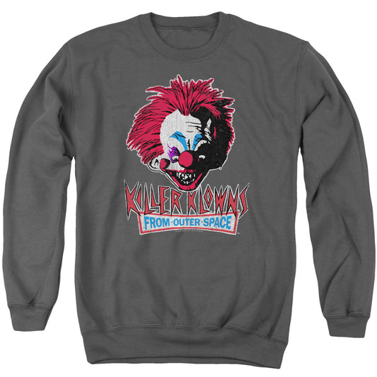 KILLER KLOWNS FROM OUTER SPACE : ROUGH CLOWN ADULT CREW SWEAT Charcoal 2X
