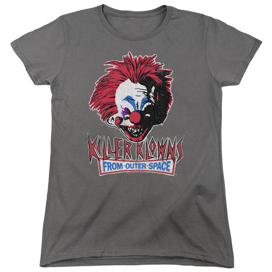 KILLER KLOWNS FROM OUTER SPACE : ROUGH CLOWN WOMENS SHORT SLEEVE CHARCOAL 2X