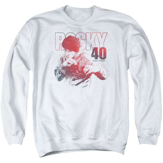 ROCKY : 40 YEARS STRONG ADULT CREW SWEAT White 2X