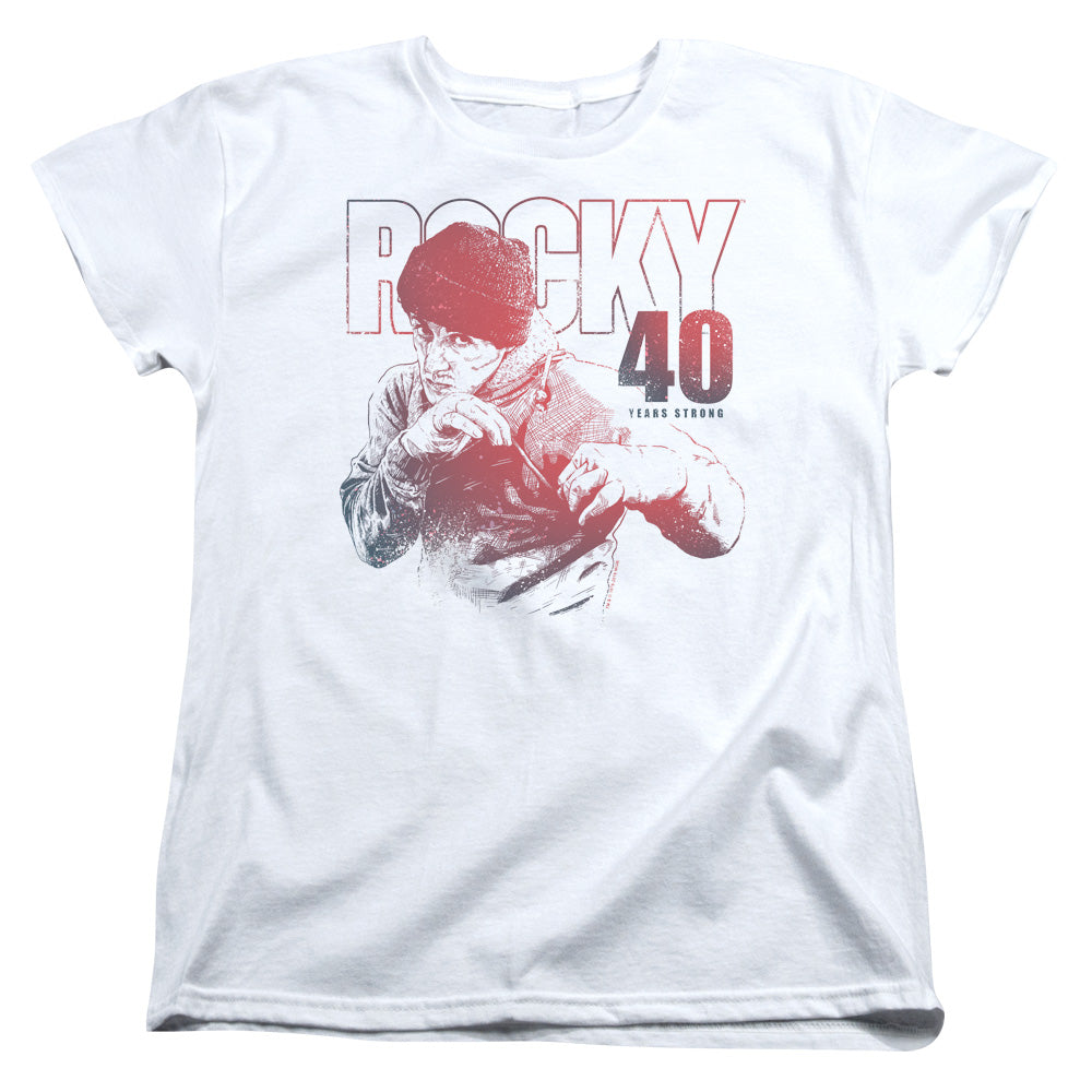 ROCKY : 40 YEARS STRONG WOMENS SHORT SLEEVE White MD