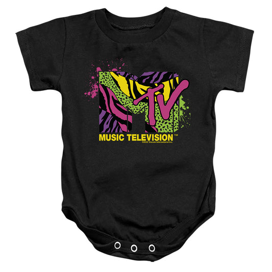MTV : ANIMAL PRINT LOGO INFANT SNAPSUIT Black XL (24 Mo)