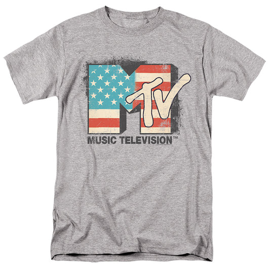 MTV : AMERICAN LOGO S\S ADULT 18\1 Athletic Heather MD