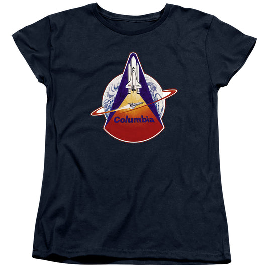NASA : STS 1 MISSION PATCH WOMENS SHORT SLEEVE Navy LG