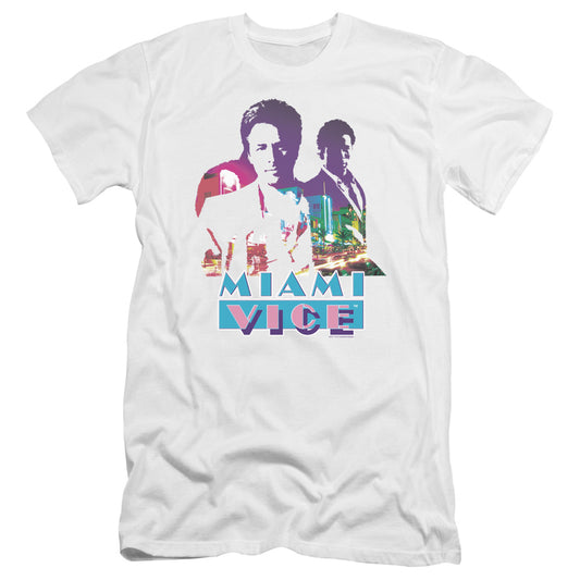 MIAMI VICE : CROCKETT AND TUBBS PREMIUM CANVAS ADULT SLIM FIT 30\1 WHITE MD