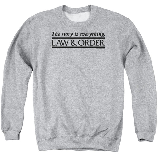 LAW AND ORDER : STORY ADULT CREW NECK SWEATSHIRT ATHLETIC HEATHER 2X