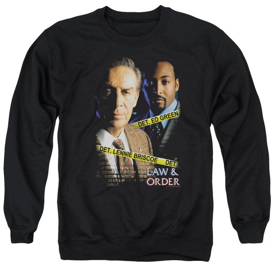 LAW AND ORDER : BRISCOE AND GREEN ADULT CREW NECK SWEATSHIRT BLACK LG