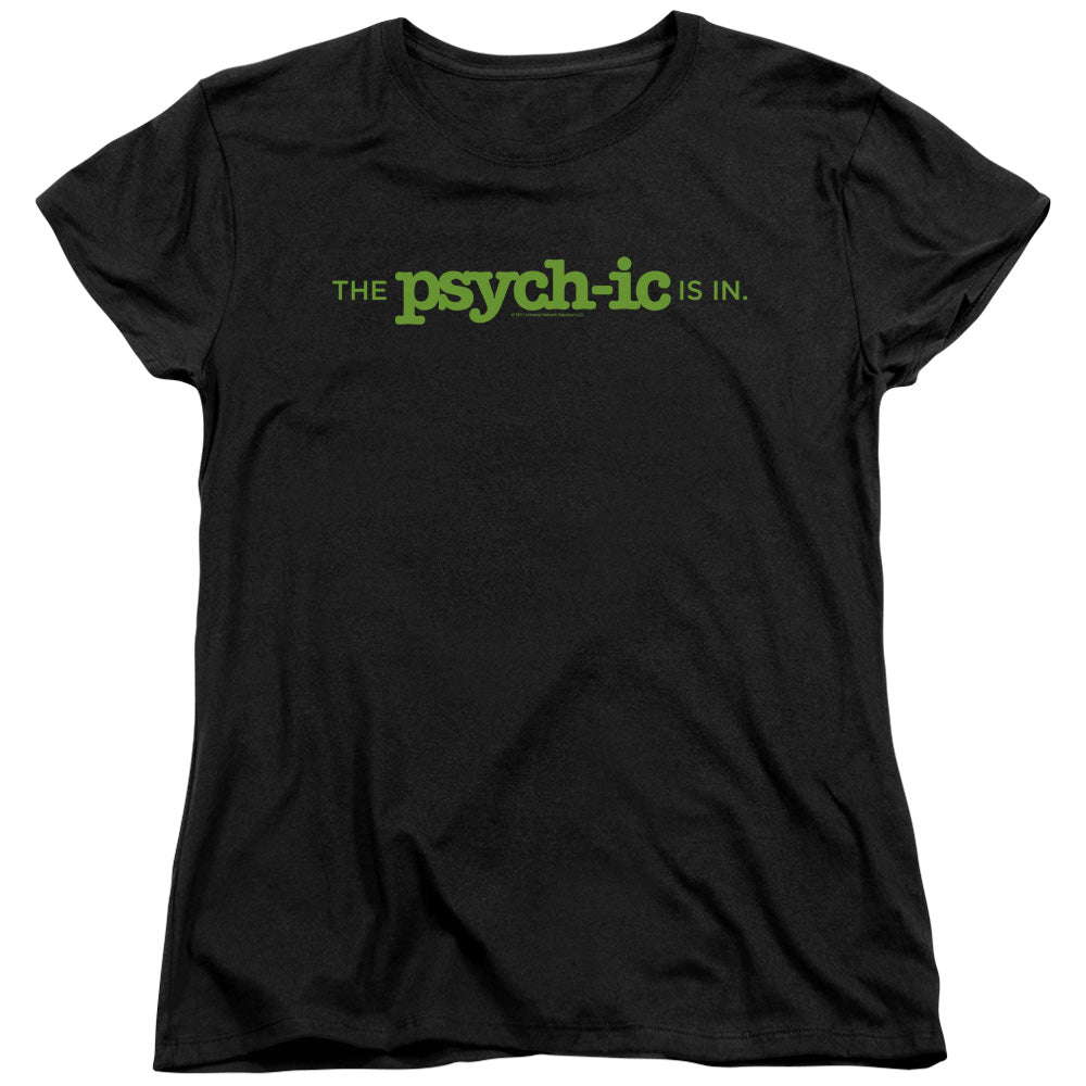 PSYCH : THE PSYCHIC IS IN S\S WOMENS TEE BLACK 2X