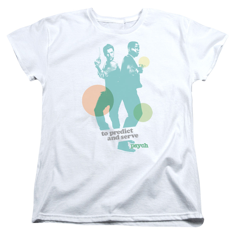 PSYCH : PREDICT AND SERVE S\S WOMENS TEE White 2X