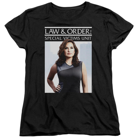 LAW AND ORDER SVU : BEHIND CLOSED DOORS S\S WOMENS TEE BLACK MD