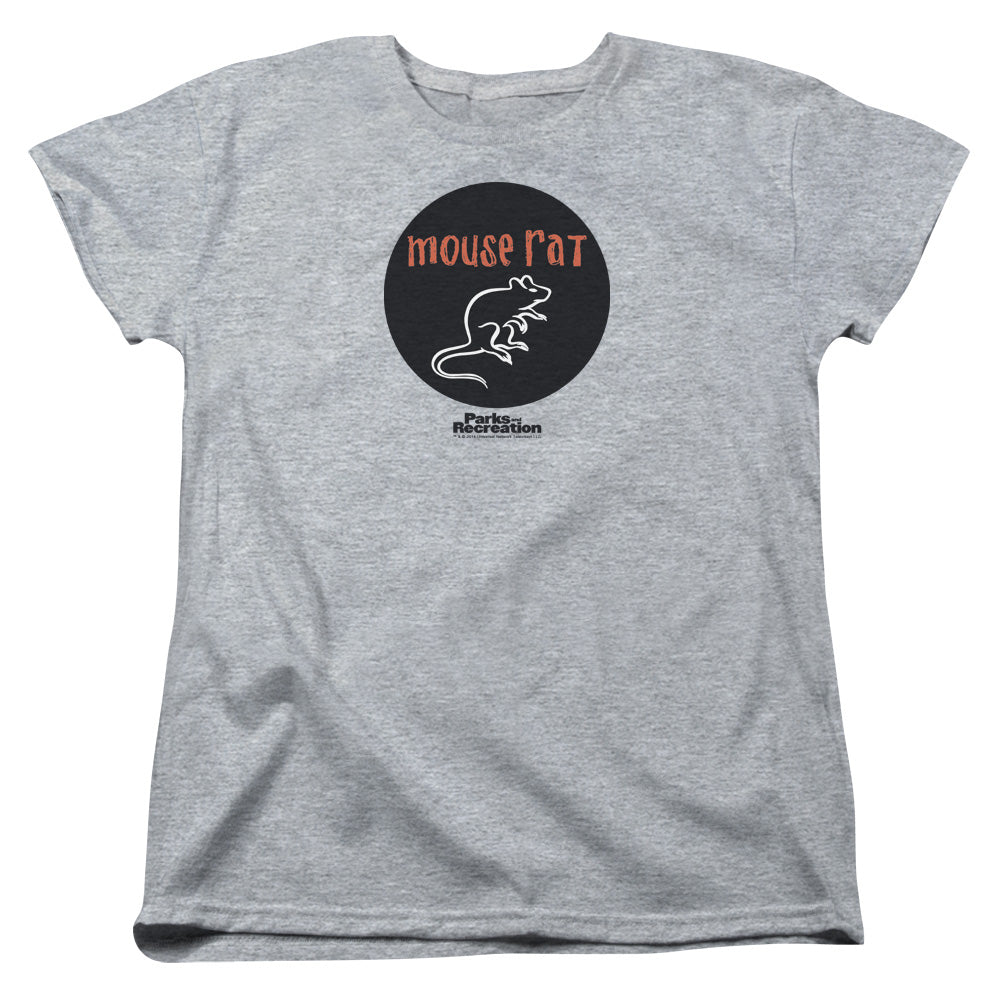 PARKS AND REC : MOUSE RAT CIRCLE S\S WOMENS TEE Athletic Heather SM