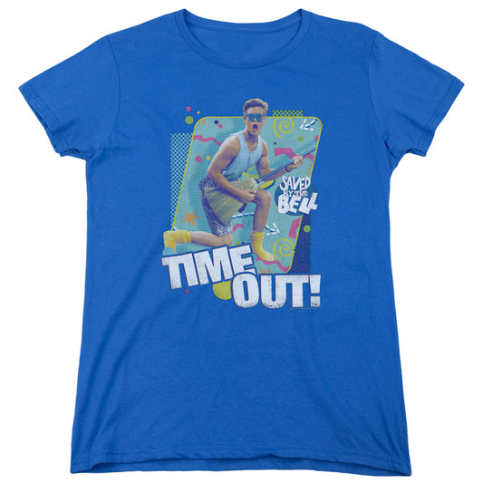 SAVED BY THE BELL : TIME OUT WOMENS SHORT SLEEVE ROYAL BLUE LG