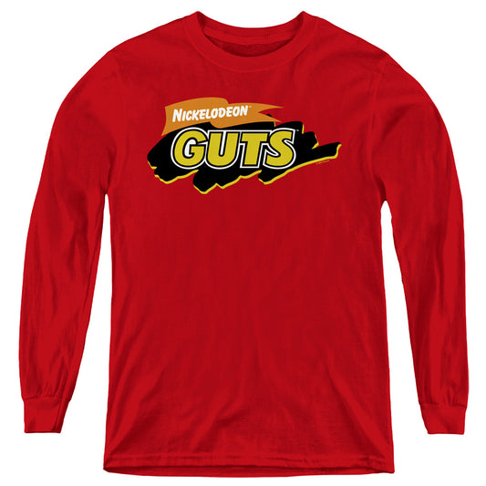 NICKELODEON GUTS : GUTS LOGO L\S YOUTH Red MD