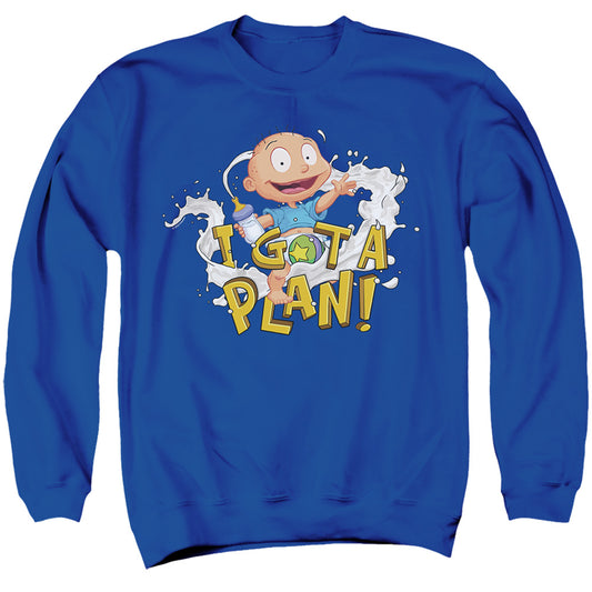 RUGRATS : TOMMY PICKLES HAS A PLAN ADULT CREW SWEAT Royal Blue 2X
