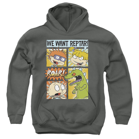 RUGRATS : WE WANT REPTAR! COMIC YOUTH PULL OVER HOODIE Charcoal LG