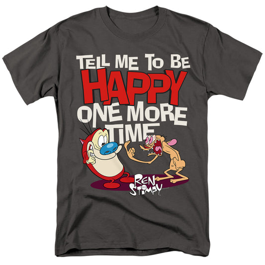 REN AND STIMPY : TELL ME TO BE HAPPY S\S ADULT 18\1 Charcoal 2X