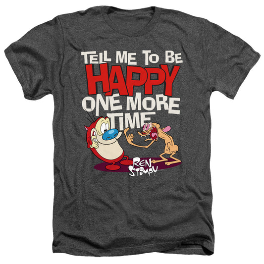 REN AND STIMPY : TELL ME TO BE HAPPY ADULT HEATHER Charcoal 2X