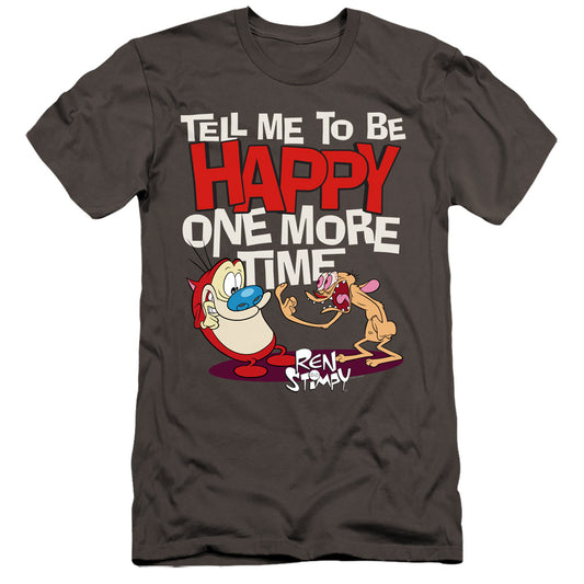 REN AND STIMPY : TELL ME TO BE HAPPY  PREMIUM CANVAS ADULT SLIM FIT 30\1 Charcoal LG