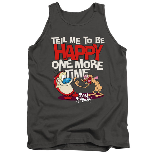 REN AND STIMPY : TELL ME TO BE HAPPY ADULT TANK Charcoal 2X