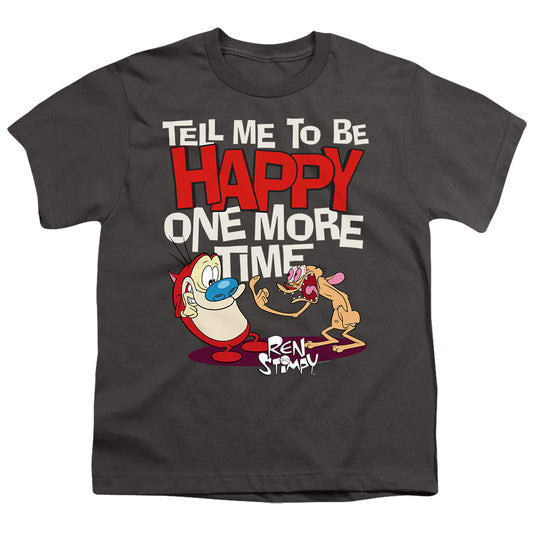 REN AND STIMPY : TELL ME TO BE HAPPY S\S YOUTH 18\1 Charcoal XL