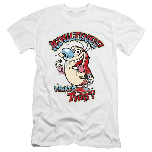 REN AND STIMPY : ADULTING WHATS THAT?  PREMIUM CANVAS ADULT SLIM FIT 30\1 White 2X