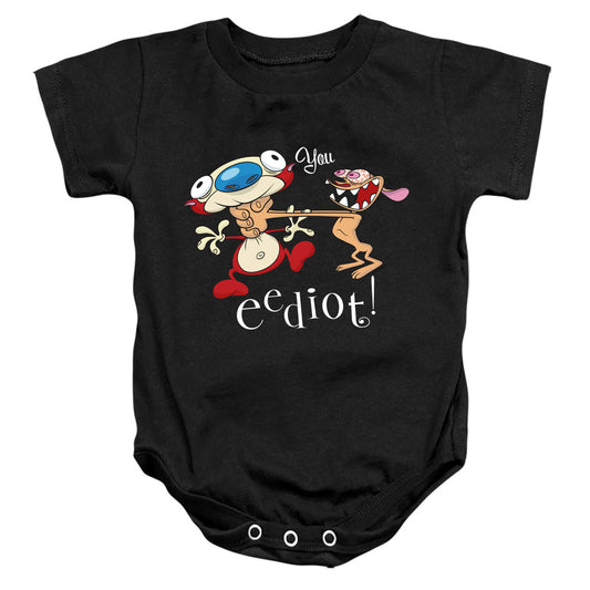 REN AND STIMPY : YOU EEDIOT INFANT SNAPSUIT Black XL (24 Mo)