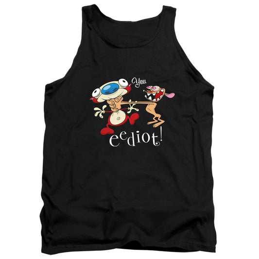 REN AND STIMPY : YOU EEDIOT ADULT TANK Black MD