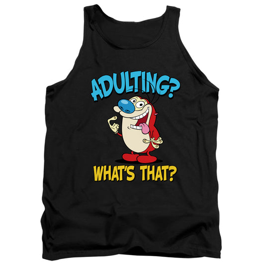REN AND STIMPY : ADULTING 2 ADULT TANK Black 2X