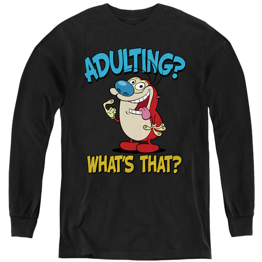REN AND STIMPY : ADULTING 2 L\S YOUTH Black LG