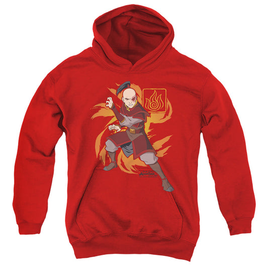 AVATAR THE LAST AIRBENDER : ZUKO FLAME BURST YOUTH PULL OVER HOODIE Red LG