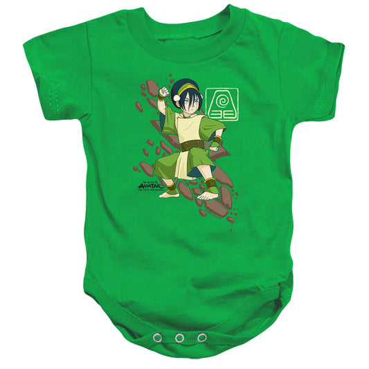 AVATAR THE LAST AIRBENDER : TOPH ROCK SLIDE INFANT SNAPSUIT Kelly Green XL (24 Mo)