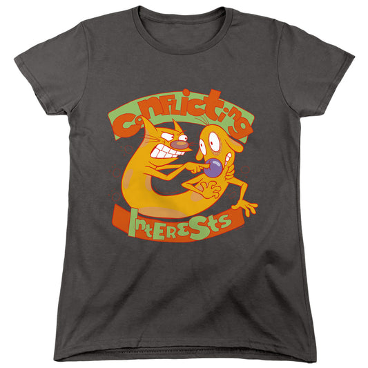 CATDOG : CONFLICTING INTERESTS WOMENS SHORT SLEEVE Charcoal MD
